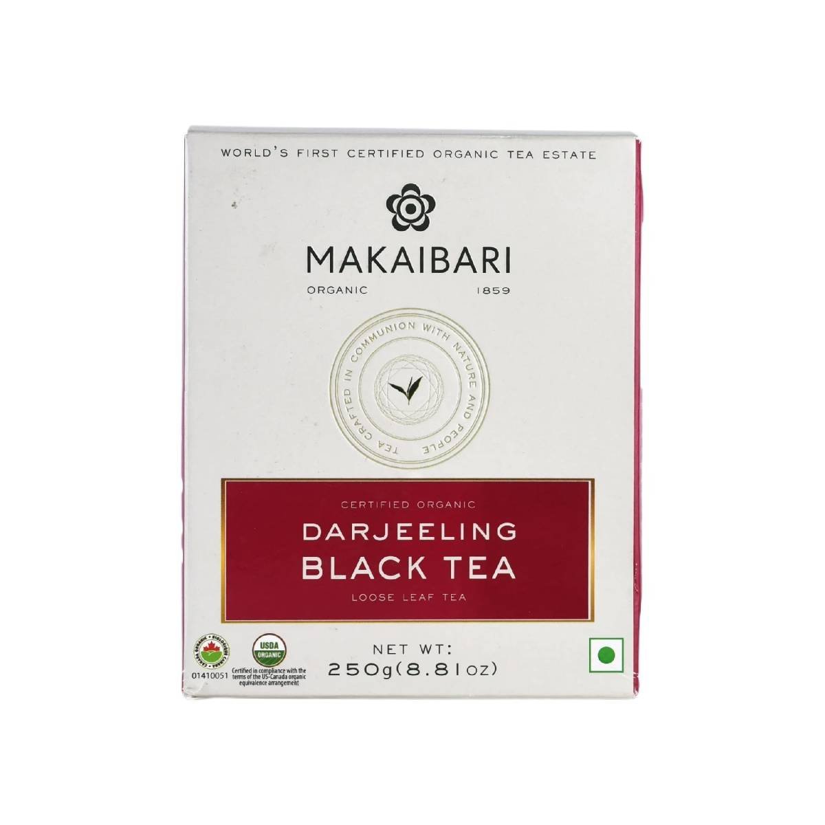 uk618Wh2-zUPL-1-1.jpg Makaibari Darjeeling Black Tea | 250 gms Loose Leaf Tea | Monocarton Black Tea | Strong Black Tea | Handpicked Tea - Fast UK Delivery - Image 1