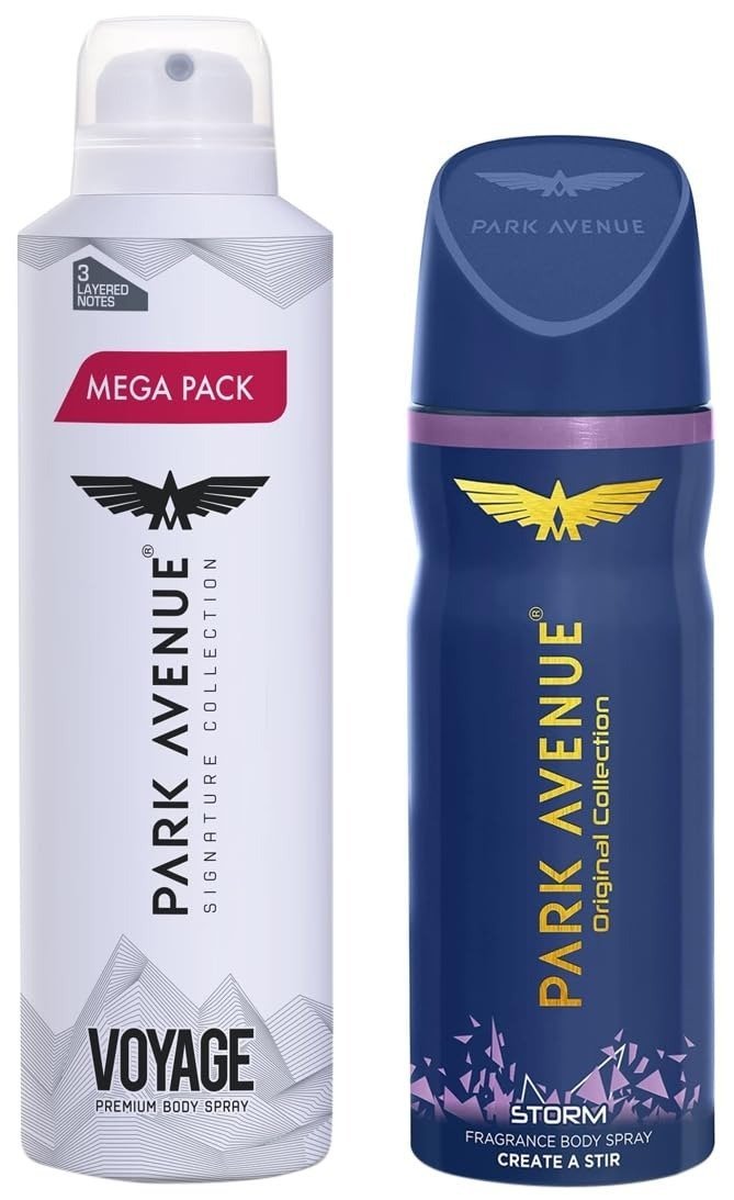 uk618ZcFnuZyL-1-1.jpg Park Avenue Men Voyage Signature Collection Amber Deodorant Spray, 220Ml And Storm Amber Deodorant Spray, 150Ml/100G, Pack Of 1 - Fast UK Delivery - Image 1