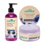 mCaffeine Blueberry Blast Detan & Cleanse Duo for Glowing Skin| Deep Cleanses, Exfoliates, Nourishes| Blueberry Body Wash - 300ml & Bluberry Scrub - 175 g | Fruity Blueberry Aroma for Men & Women - Fast UK Delivery