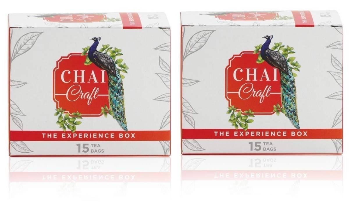 uk618pidwu0ZL-1-1.jpg Chai Craft Experience Tea Box 8 Assorted Flavors Teabags -Kashmiri Kahwa-Masala Chai-Chamomile Tea-Earl Grey-Ginseng Tea-Jasmine Tea-Assam Tea-Peppermint Tea- (Pack of 2) - Fast UK Delivery - Image 1
