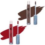 KINDED Liquid Lip Colour Vitamin E Enriched No Transfer Waterproof Long Stay Lipsticks Lip Gloss Set for Girls Women (Pack of 2, 6 ml each, Matte Finish, Shades Choco Brown & More Maroon) - Fast UK Delivery