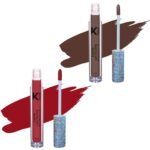 KINDED Liquid Lip Colour Vitamin E Enriched No Transfer Waterproof Long Stay Lipsticks Lip Gloss Set for Girls Women (Pack of 2, 6 ml each, Matte Finish, Shades Choco Brown & More Maroon) - Fast UK Delivery