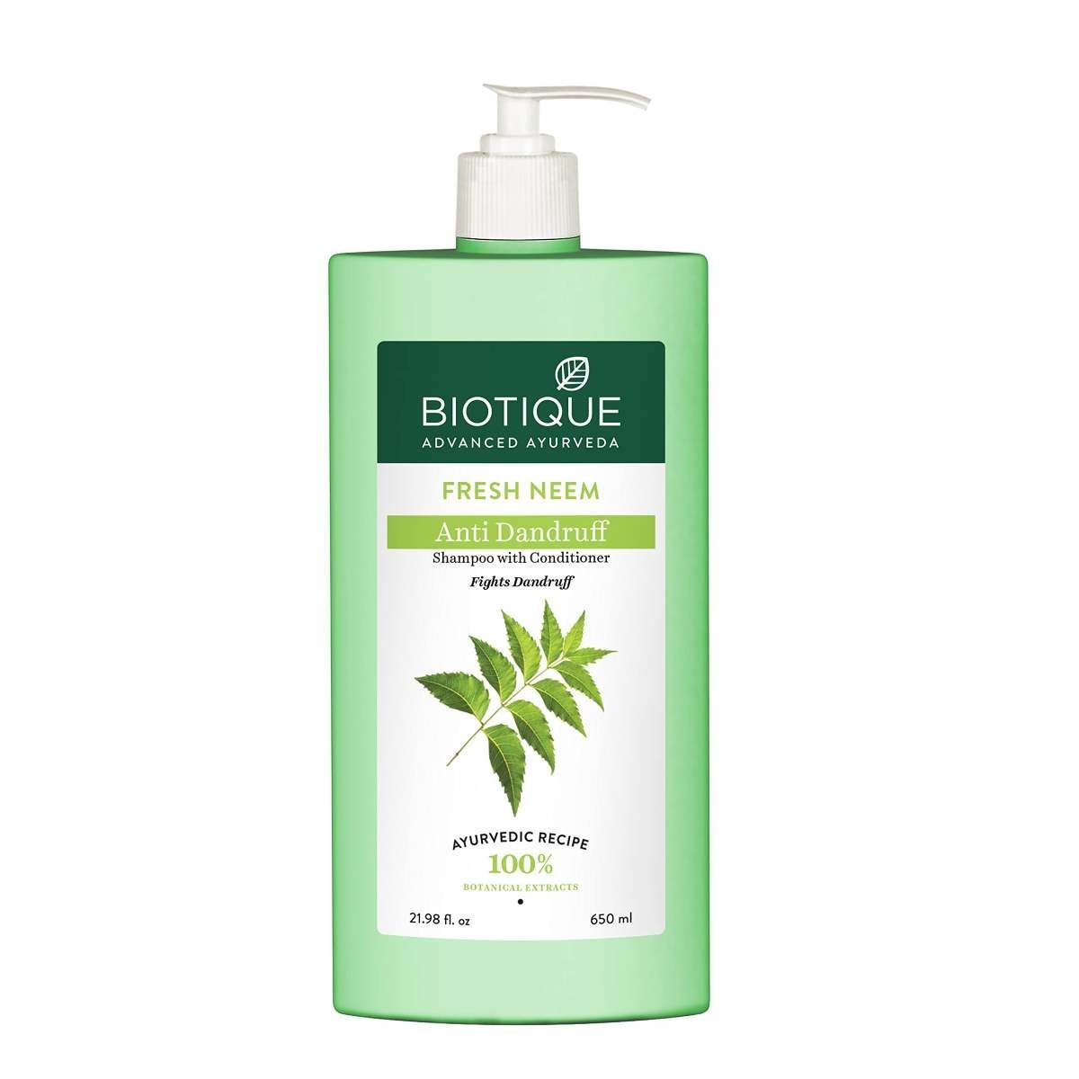 uk618zSs5JZfL-1-1.jpg Biotique Fresh Neem Anti Dandruff Shampoo and Conditioner | Controls Dandruff | Eliminates Dryness, Flaking, and Itching | Hair Looks Fresh and Lustrous |Suitable for All Skin Types | 650ml - Fast UK Delivery - Image 1