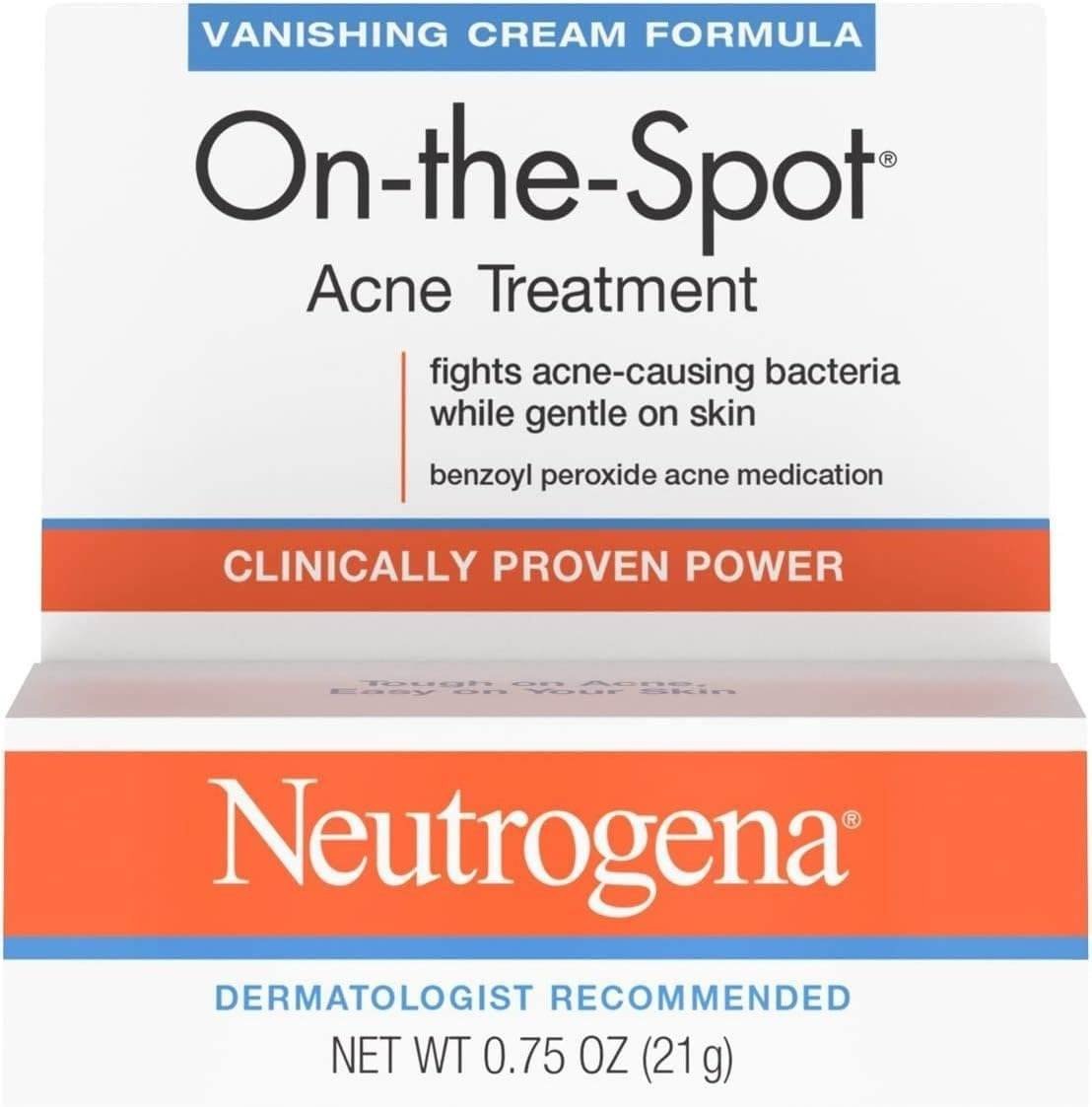 uk619B9m7icpL-1-1.jpg Neutrogena On-The-Spot Acne Treatment Vanishing Cream Formula 0.75 oz (Pack of 5) - Fast UK Delivery - Image 1