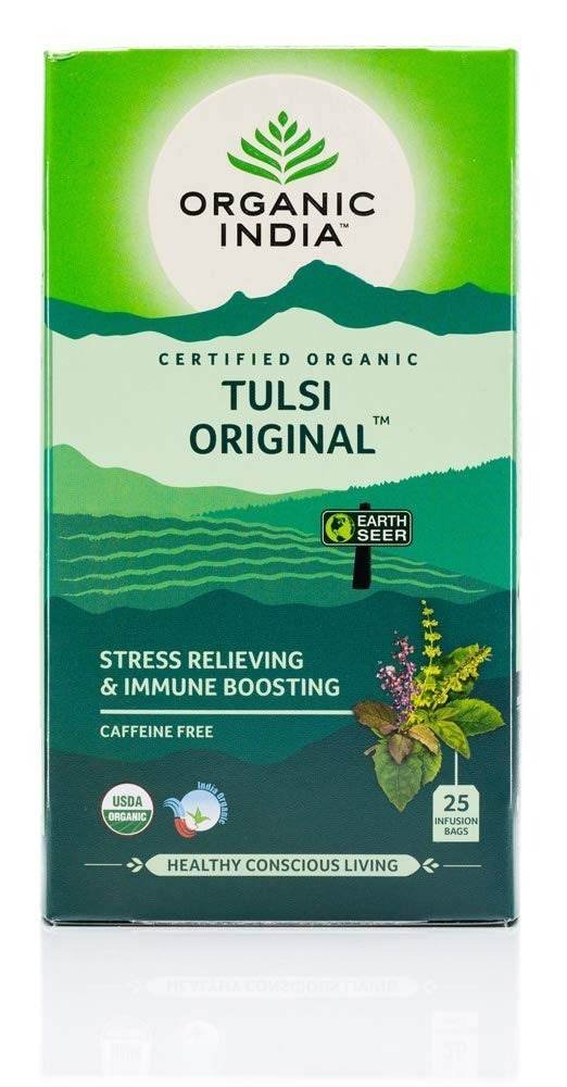 uk619M9kXhGkL.jpg Organic India Tulsi Original Tea, 25 Infusion Tea Bags (1 Bag x 1.74g Each) - Fast UK Delivery - Image 1