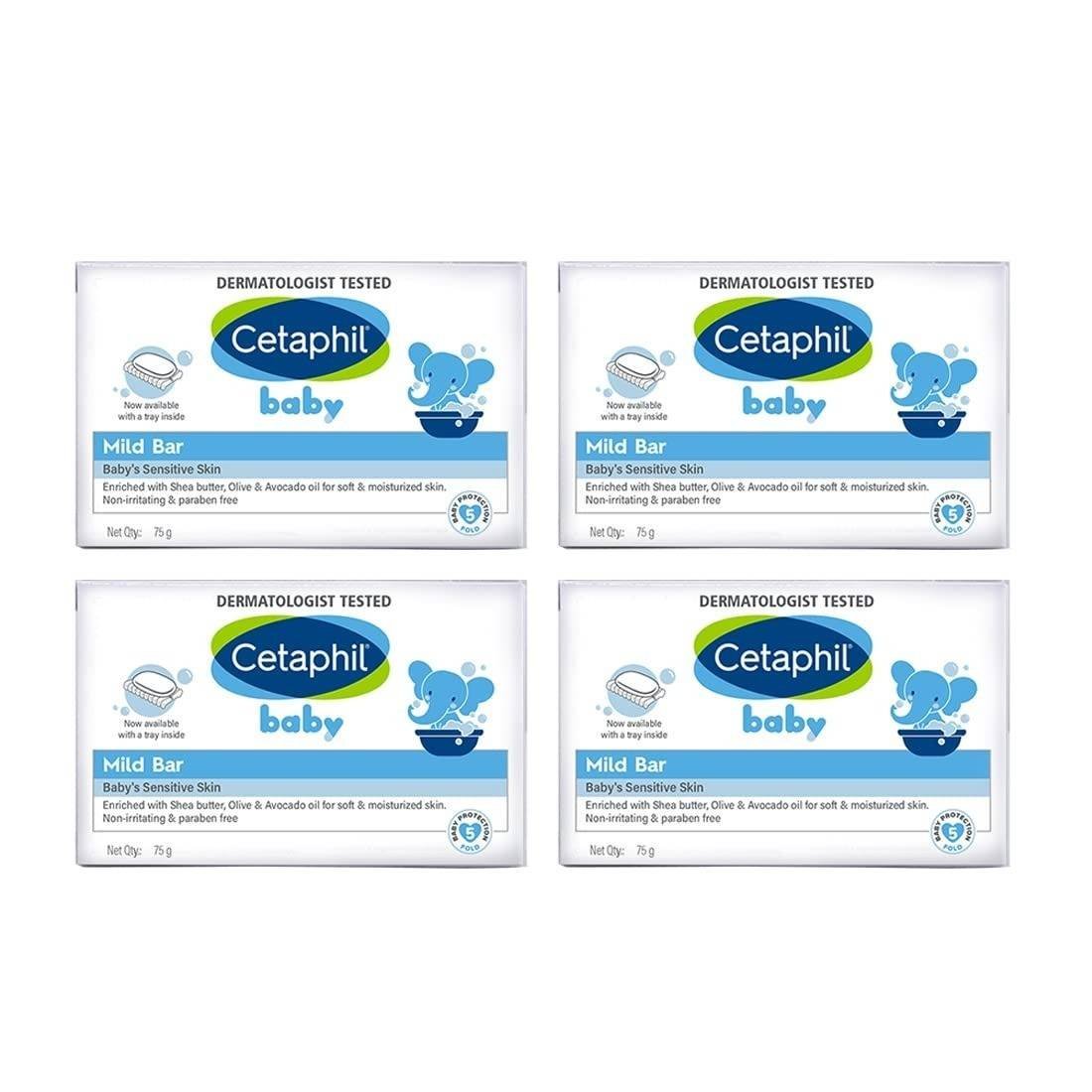 uk619WlYt-78L-1-1.jpg Cetaphil Baby Mild Bar for Face and Body-Pack of 4, 75g*4 - Fast UK Delivery - Image 1