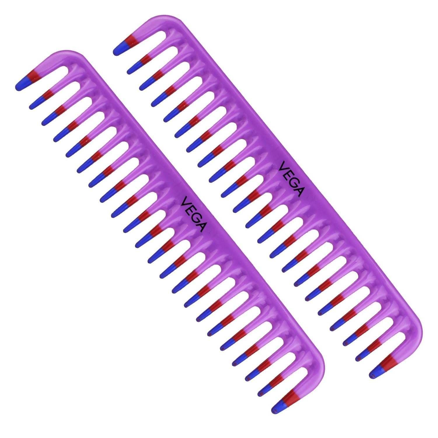 uk619aNY4bZL-1.jpg Vega Detangling Hair Comb,(India's No.1* Hair Comb Brand)For Men and Women,Blue, Pack of 2,(VC21266) - Fast UK Delivery - Image 1