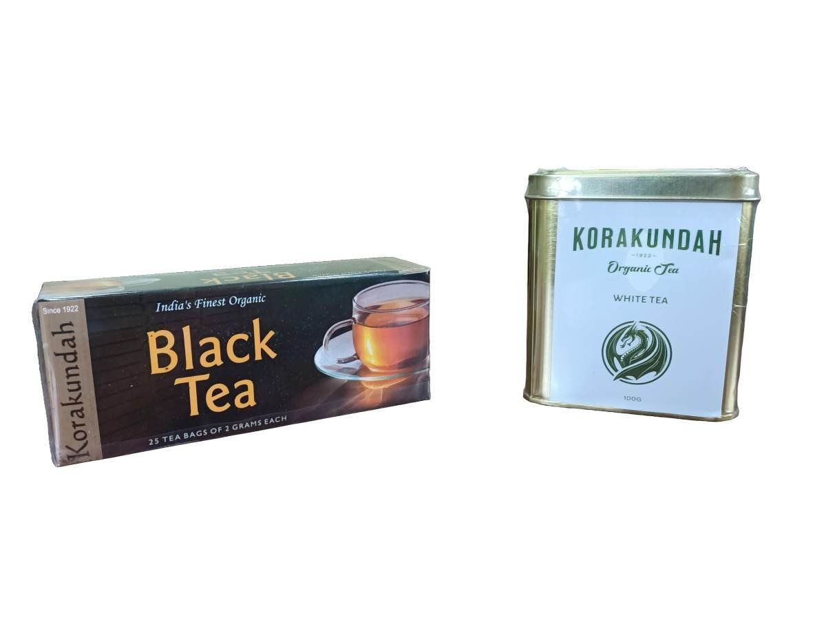 uk619icH3MKRL-1.jpg KORAKUNDAH Black Tea 25 Dip Tea Bags | KORAKUNDAH Organic White Tea 100 g | Pack of 2 | Total 150 g | India's Finest Chamraj Nilgiri Tea - Fast UK Delivery - Image 1