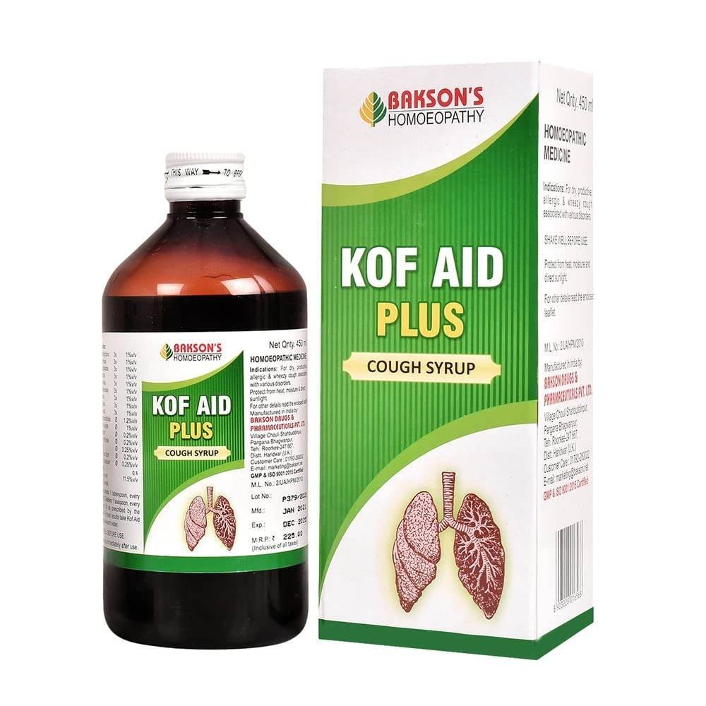 uk619k4O17wL-1.jpg Dr. Bakshi's BAKSON'S HOMOEOPATHY Kof Aid Plus Syrup (450ml) - Image 1