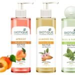 Biotique Basil & Parsley Body Wash, Transparent, 200 ml And Biotique Almond Oil Ultra Rich Body Wash, Botanical Extracts, 200 ml And Biotique Apricot Body Wash, Transparent, 200 ml - Fast UK Delivery