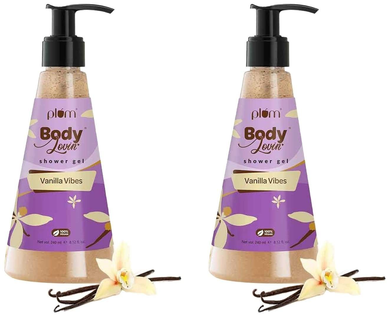 uk619tAMqq1ZL-1-1.jpg Plum BodyLovin' Vanilla Vibes Body Wash | SLS-Free Creamy Body Wash For Women | Long Lasting Vanilla Fragrance | Aloe-Infused Nourishing Body Cleanser For Soft & Smooth Skin (240 ml) (Pack of 2) - Fast UK Delivery - Image 1