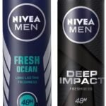 Nivea Men Deep Impact Freshness Deodorant Spray, 150 Milliliters &, Fresh Ocean Deodorant Spray, 150 Ml, Pack Of 1 - Fast UK Delivery