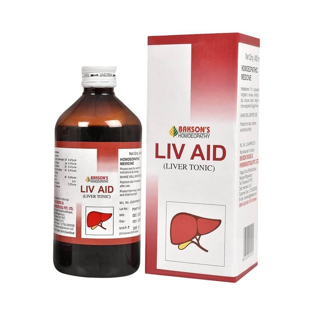 uk61AEqBzDbsL-1.jpg Dr. Bakshi's BAKSON'S HOMOEOPATHY Homoeopathy Liv Aid Syrup (450ml) - Image 1