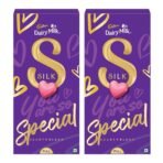 Cadbury Dairy Milk Silk Valentine's Heart Blush Chocolate Bar Gift Pack, 250 g (Pack of 2) - Fast UK Delivery