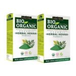 Indus Valley Bio Organic Herbal Henna Powder for Hair |Chemical-Free with Tulsi, Amla, Shikakai, Reetha, Fenugreek, Cassia & Bhringraj | Fortifies Hair Health | 200g (2 x 100g) - Fast UK Delivery