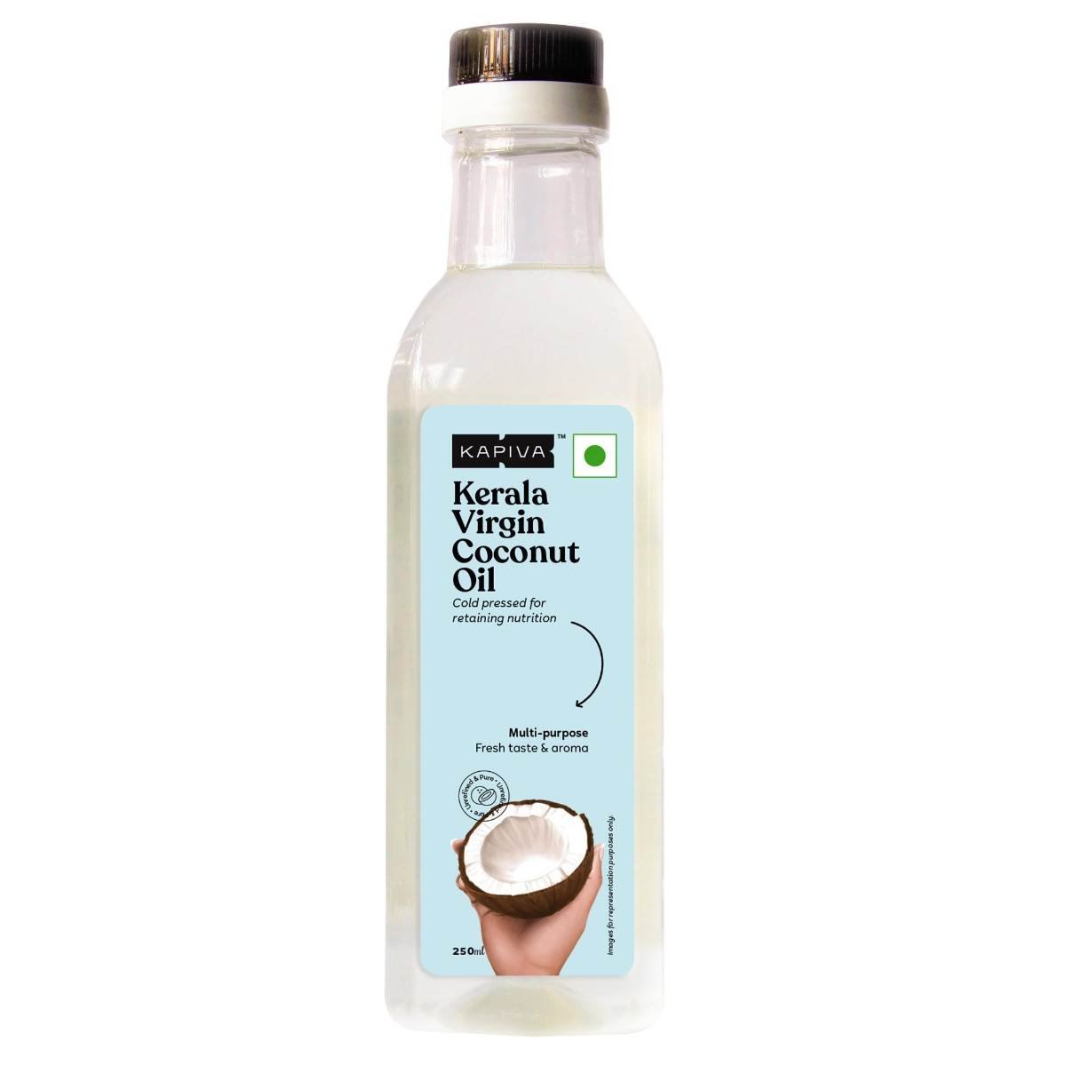 uk61Ail0U-43L-1.jpg Kapiva Virgin Cold-Pressed Coconut Oil 250ml | 100% Pure, Unrefined, Organic & Edible | For Cooking, Skin & Baby Care, Oil Pulling | Coconut Oil For Hair | Keto Friendly - Fast UK Delivery - Image 1