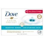 Dove Care & Protect Moisturising Cream Beauty Bathing Bar, 100 g (Buy 3 & Get 1 Free) - Fast UK Delivery