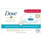 Dove Care & Protect Moisturising Cream Beauty Bathing Bar, 100 g (Buy 3 & Get 1 Free) - Fast UK Delivery