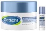 Cetaphil Optimal Hydration Lightweight Serum 30ml Fast absorbing Hyaluronic Acid Blue Daisyextract Vitamin B5 Optimal Hydration Replenishing Night Cream 50g - Fast UK Delivery