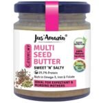 Jus' Amazin Crunchy Seed Butter (200g) - Mixed Seeds | Watermelon Seeds, Organic Sunflower Seeds, Organic Pumpkin Seeds & Organic Flaxseeds | Clean Nutrition, Zero Junk - Fast UK Delivery
