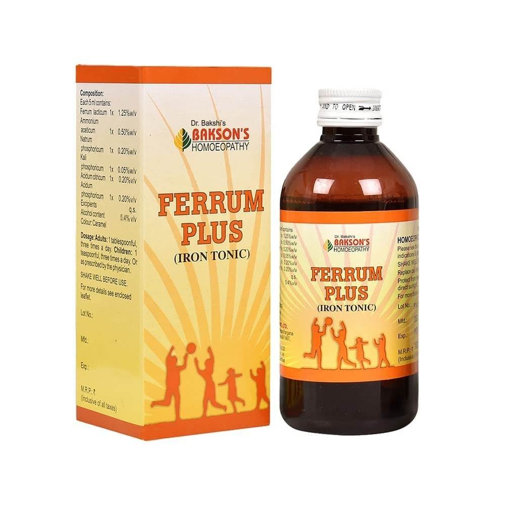 uk61D0ntUjvL-1.jpg Dr. Bakshi's BAKSON'S HOMOEOPATHY Bakson's Homoeopathy Ferrum Plus (Iron Tonic) Syrup (Syrup, 200Ml) - Image 1
