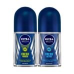 Nivea Deodorant Roll On, Fresh Power for Men, 50ml And Deodorant Roll-On, Fresh Active Original for Men, 50ml - Fast UK Delivery