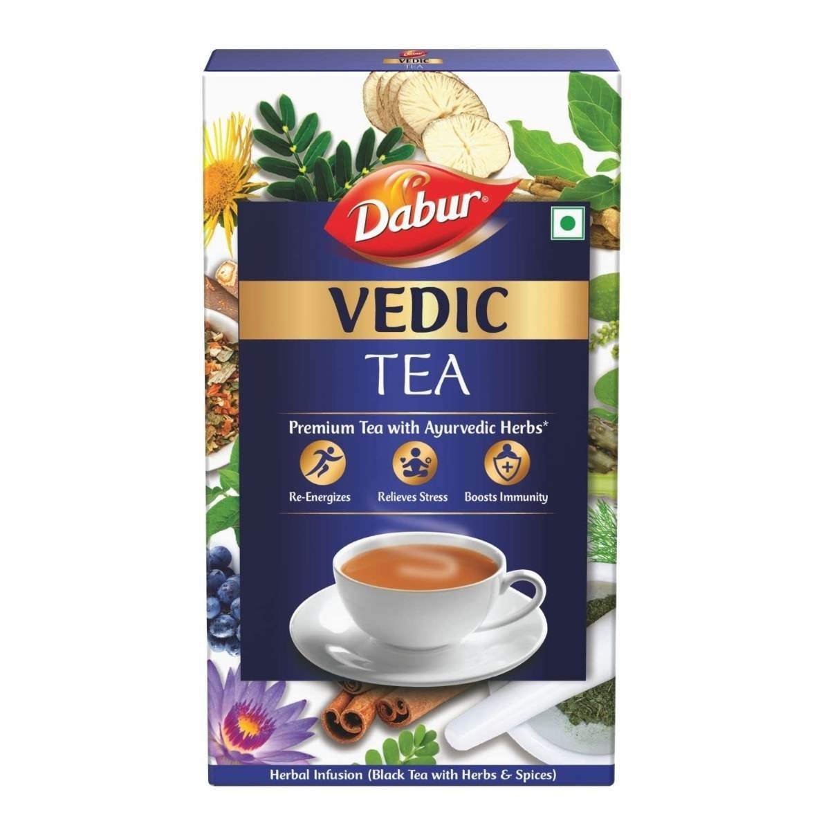 uk61DMPchFPLL.jpg Dabur Vedic Tea - 500gram (Black Tea) | Chai Handpicked From Assam, Nilgiri & Darjeeling | Soulful Aroma & Rich Taste | Premium Tea|Loose Leaves - Fast UK Delivery - Image 1