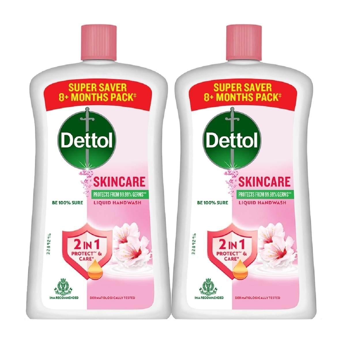 uk61DPIG8fgQL-1-1.jpg Dettol Liquid Handwash Bottle - Skincare Hand Wash- 875ml (Pack of 2) | pH Balanced | 10x Better Germ Protection - Fast UK Delivery - Image 1