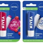 NIVEA Lip Balm, Fruity Cherry Shine, 4.8g and NIVEA Lip Balm, Original Care, 4.8g - Fast UK Delivery