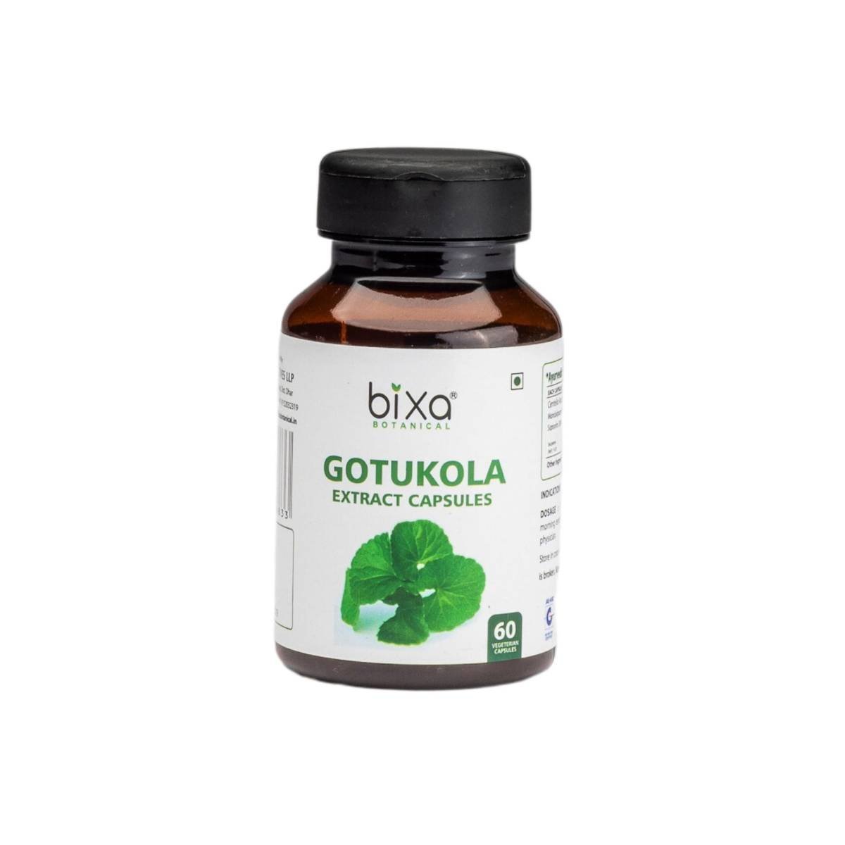 uk61DjdX2r6rL-1-1.jpg Bixa Botanical Gotu Kola/Mandukparni/Centella Asiatica Extract 30% Saponins (450Mg) 60 Veg Capsules - Image 1