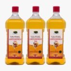 Thanjai Natural's Groundnut Oil Unrefined Wooden Cold Pressed 3000ml Groundnut Oil/Natural Peanut Oil for Cooking - Cholesterol Free + No Preservatives (3 x 1000ml) - Fast UK Delivery