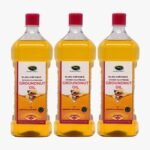Thanjai Natural's Groundnut Oil Unrefined Wooden Cold Pressed 3000ml Groundnut Oil/Natural Peanut Oil for Cooking - Cholesterol Free + No Preservatives (3 x 1000ml) - Fast UK Delivery