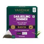 VAHDAM, Darjeeling Summer Black Tea - 15 Black Tea Bags | Pure Darjeeling Tea in Pyramid Shaped Tea Bags -30g - Fast UK Delivery