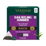 VAHDAM, Darjeeling Summer Black Tea - 15 Black Tea Bags | Pure Darjeeling Tea in Pyramid Shaped Tea Bags -30g - Fast UK Delivery