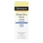 Neutrogena Sheer Zinc Oxide Dry-Touch Face Sunscreen with Broad Spectrum SPF 50, Oil-Free, Non-Comedogenic & Non-Greasy Mineral Sunscreen, 2 fl. oz - Fast UK Delivery