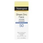 Neutrogena Sheer Zinc Oxide Dry-Touch Face Sunscreen with Broad Spectrum SPF 50, Oil-Free, Non-Comedogenic & Non-Greasy Mineral Sunscreen, 2 fl. oz - Fast UK Delivery