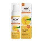 WOW Skin Science Sunscreen Gel For All Skin Types | SPF 55 PA++++ | With Glutathione & Aloe Vera Extract | Lightweight | Quick Absorbing | No White Cast | UVA & UVB Protection | 50 ml - Fast UK Delivery