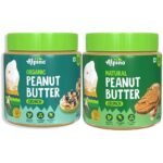 ALPINO Organic Natural Peanut Butter Crunch 400 G & ALPINO Natural Peanut Butter Crunch 400g - 100% Roasted Peanuts - 30g Protein - Fast UK Delivery