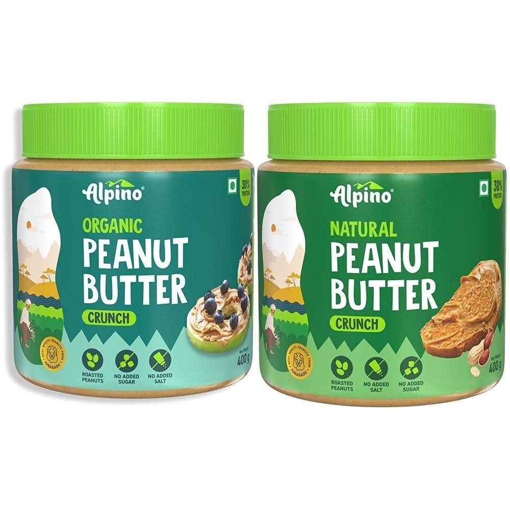 uk61EplmCck7L-1.jpg ALPINO Organic Natural Peanut Butter Crunch 400 G & ALPINO Natural Peanut Butter Crunch 400g - 100% Roasted Peanuts - 30g Protein - Fast UK Delivery - Image 1