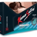 KamaSutra Ribbed Condom for Men | Ribbed | Combo Pack of 20 - Fast UK Delivery