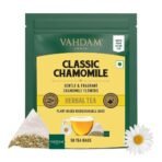 VAHDAM, Chamomile Herbal Tea Bags (50 Count) Caffeine Free, Non-GMO, Gluten-Free | 100% Pure Herbal Tisane - Sweet & Floral | Whole Loose-Leaf Tea Bags | Resealable Ziplock Pouch - Fast UK Delivery