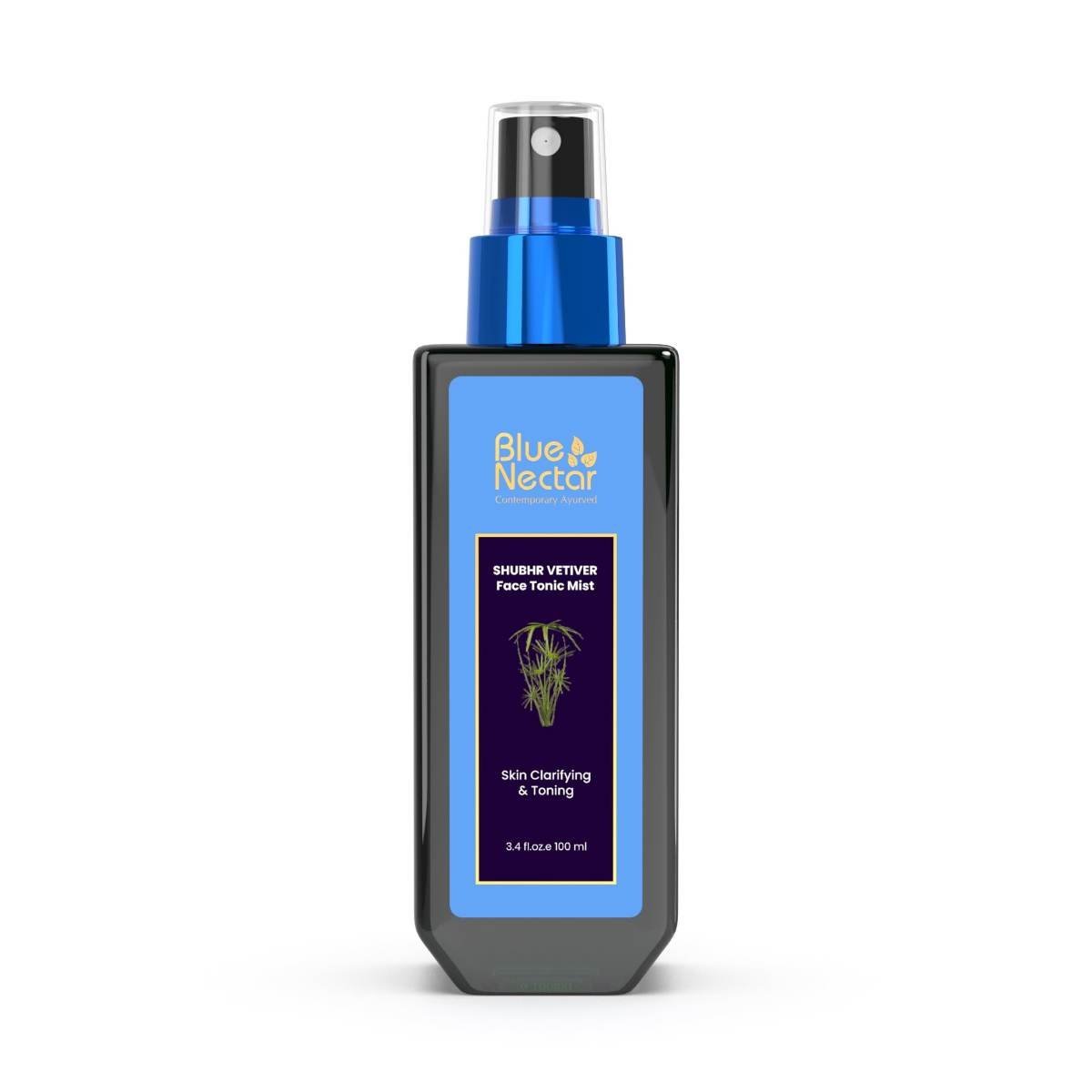 uk61FJaF2L4QL-1.jpg Blue Nectar Shubhr Steam Distilled Vetiver Toner Water & Cooling Calming Face Tonic Mist |Alcohol Free | Chemical & Preservative Free (100 ml) - Fast UK Delivery - Image 1