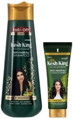 Kesh King Scalp and Hair Medicine Anti-Hairfall Conditioner, 200 ml & Kesh King Anti Hairfall Shampoo with Aloe and 21 Ayurvedic Herbs for Silky Shiny Smooth Hair, 340ml - Fast UK Delivery