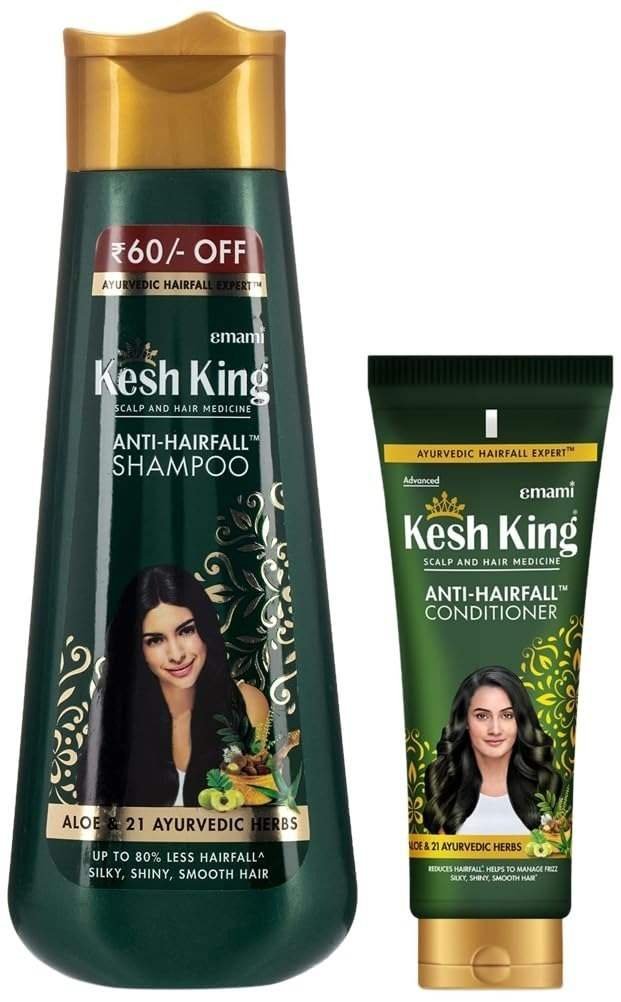 uk61FJvpzJ6AL-1-1.jpg Kesh King Scalp and Hair Medicine Anti-Hairfall Conditioner, 200 ml & Kesh King Anti Hairfall Shampoo with Aloe and 21 Ayurvedic Herbs for Silky Shiny Smooth Hair, 340ml - Fast UK Delivery - Image 1