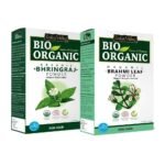 INDUS VALLEY Bio Organic Natural Brahmi Powder | Bacopa monnieri With Bhringraj Powder | Eclipta alba for Hair Care - (100g*2=200g) - Fast UK Delivery
