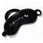 mcaffeine Caffeinating Sleeping Eye Mask, Breathable, Lightweight & Ultra-Comfortable, Gender Neutral & Travel Friendly, Made Of Pure Mulberry Silk - Black - Fast UK Delivery