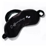 mcaffeine Caffeinating Sleeping Eye Mask, Breathable, Lightweight & Ultra-Comfortable, Gender Neutral & Travel Friendly, Made Of Pure Mulberry Silk - Black - Fast UK Delivery