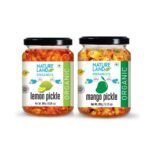 Natureland Organics Mango Pickle 350 Gm - Organic Healthy Pickles & Lemon Pickle 350 Gm - Organic Healthy Pickles - Fast UK Delivery