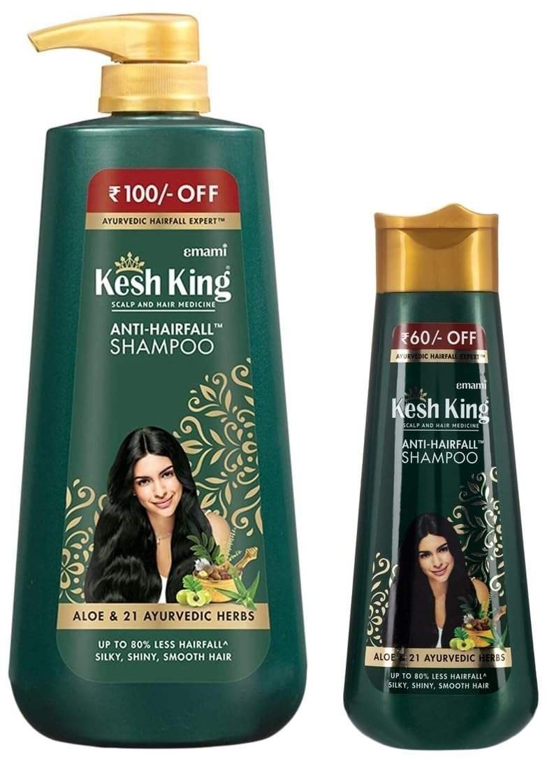 uk61GHrXLC39L-1-1.jpg Kesh King Anti Hairfall Shampoo With Aloe & 21 Herbs, 340Ml And Scalp And Hair Medicine Anti-Hairfall Shampoo, 600 Ml - Fast UK Delivery - Image 1