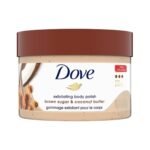 Dove Exfoliating Body Polish Scrub Dry Skin Brown Sugar & Coconut Butter,Gently Exfoliates & Moisturizes Instant Soft & Smooth Skin,Naturally Derived Ingredients,Sulfate-Free,Coconut Scent,298G - Fast UK Delivery
